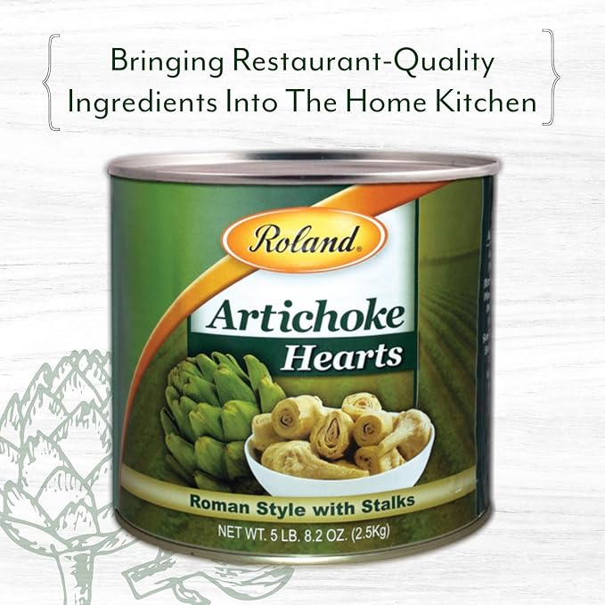 Roland Foods Roman Style Artichoke Hearts with Stalks, Specialty Imported Food, 5 Pound 8.2 Ounce Can, Pack of 1