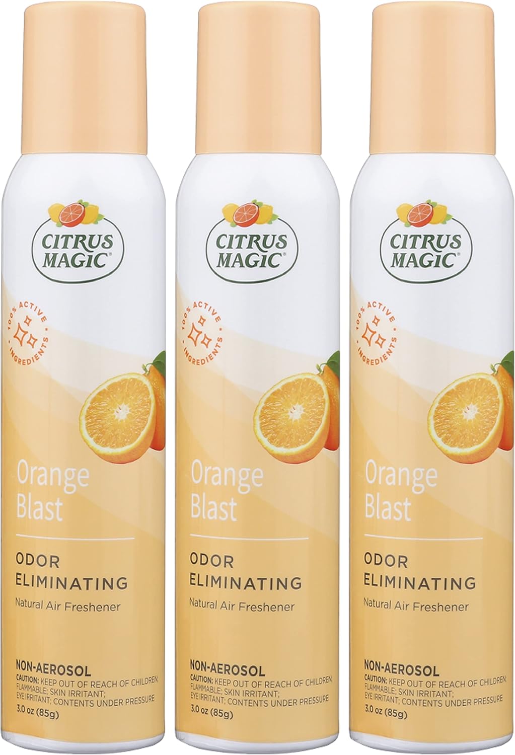 Citrus Magic Natural Odor Eliminator Air Freshener Spray for Home, Orange Blast, 3-Ounce, Pack of 3