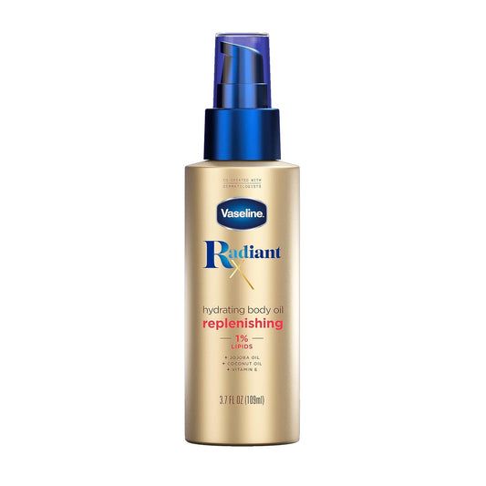 aseline Radiant X Replenishing and Hydrating Body Oil with 1% Lipids, JojobOil, Coconut Oil, & Vitamin E 3.7 oz
