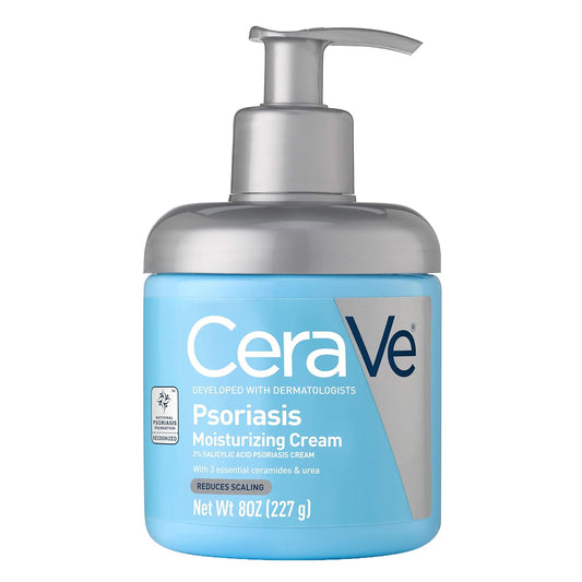 CeraVe Moisturizing Cream for Psoriasis Treatment | With Salicylic Acid for Dry Skin Itch Relief & Urea for Moisturizing | Fragrance Free & Allergy...