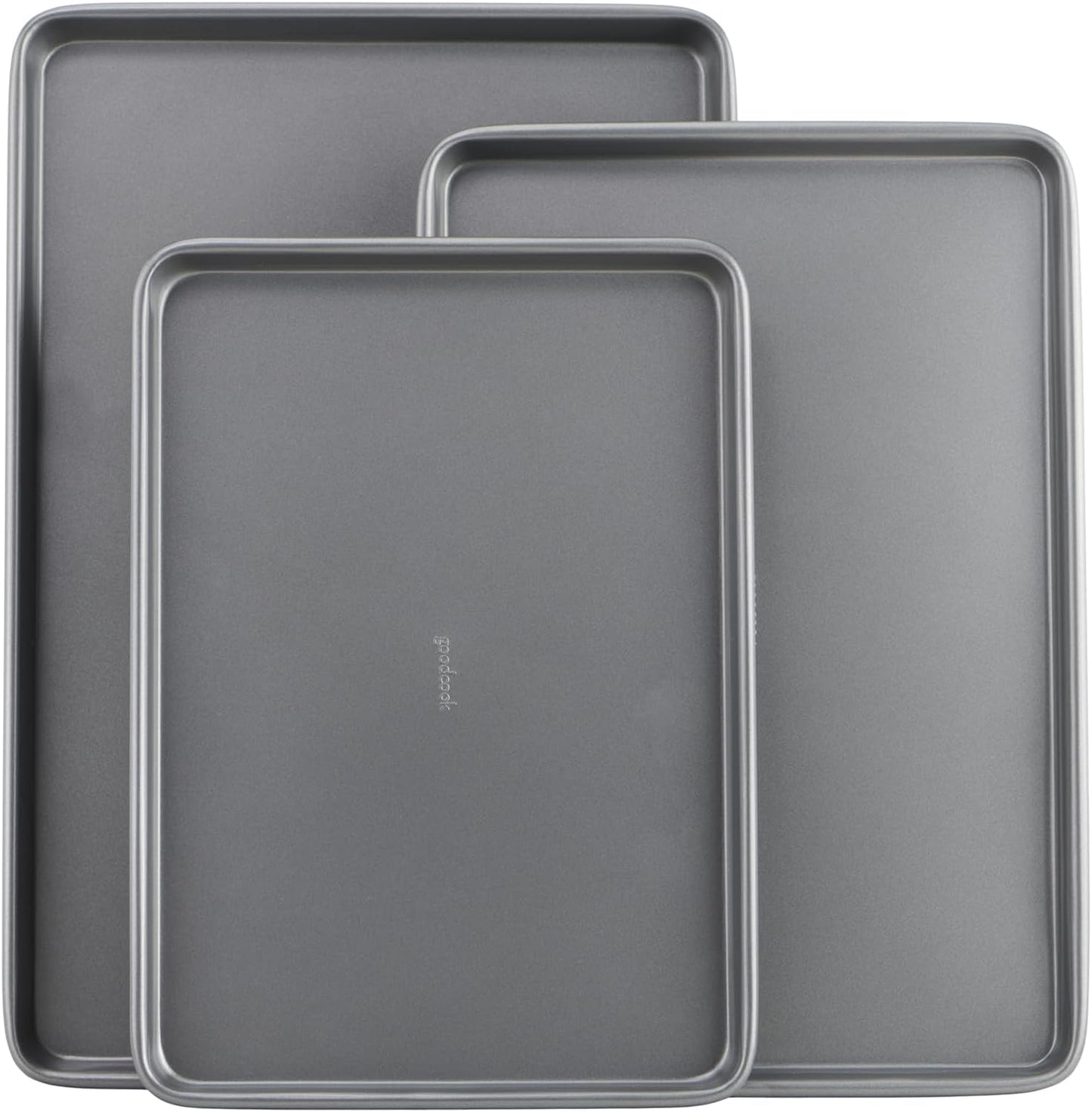 Goodcook Nonstick Steel 3-Piece Cookie Sheet Set