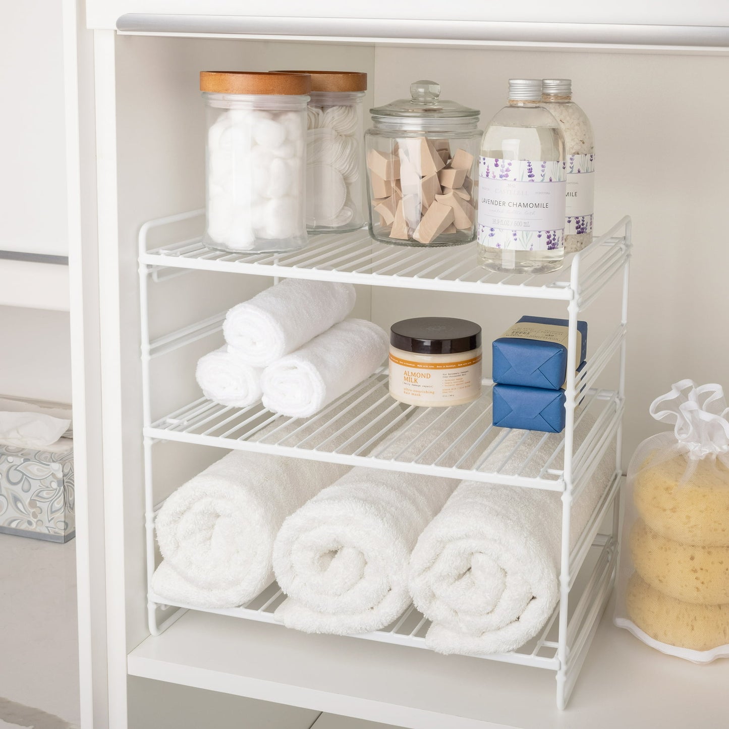 Mainstays 3-Tier Adjustable Storage Shelf, White