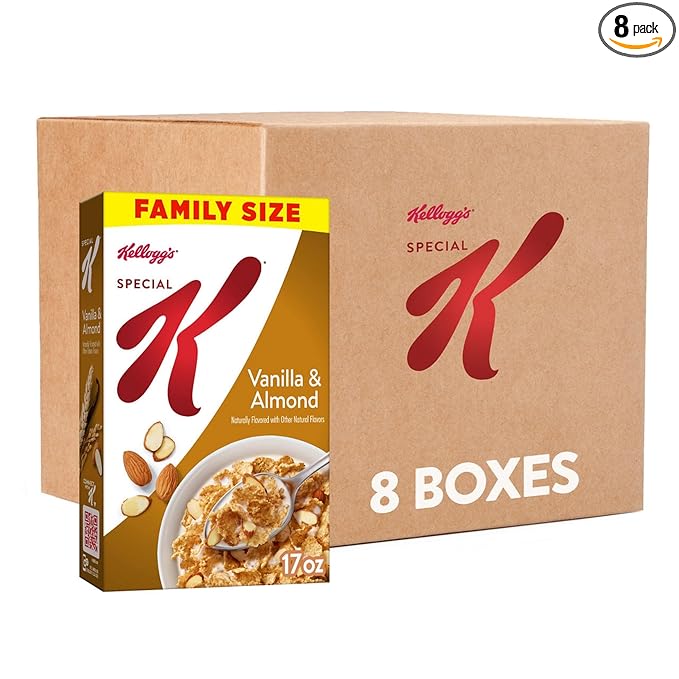 Kellogg's Special K Vanilla and Almond Breakfast Cereal, Good Source of Fiber, Family Size, 17 oz