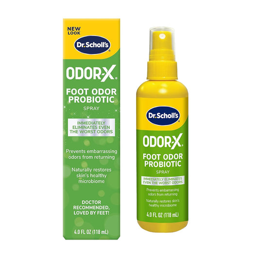 Dr. Scholl's ODOR-X FOOT ODOR PROBIOTIC SPRAY, 4 oz // Immediately Eliminates The Worst Odors - Prevents Embarrasing Odors From Returning - Restores...