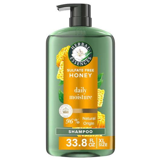 Herbal Essences Sulfate Free Shampoo with Honey for Daily Moisture, Nourishes Dry Hair, Moisturizing Shampoo with Certified Camellia Oil and Aloe Vera,...