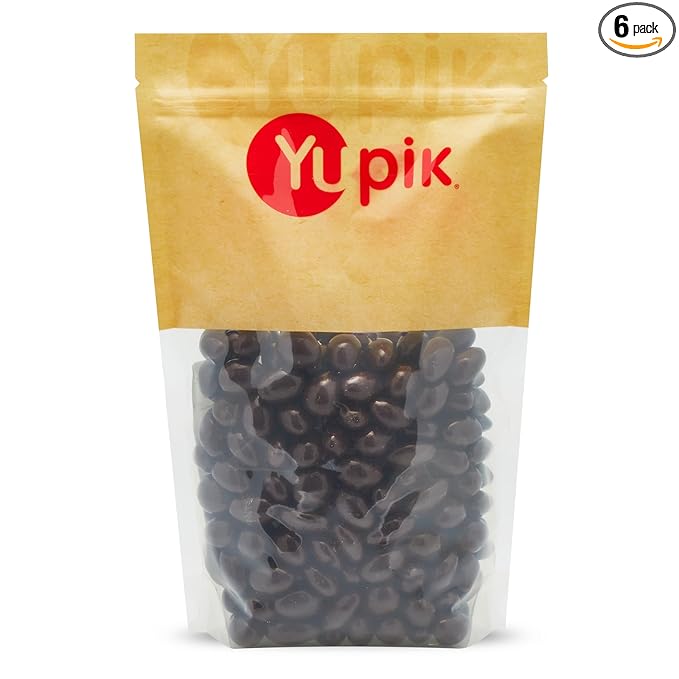 Yupik 60% Dark Chocolate Covered Almonds, 2.2 lb (35.2 oz), Pack of 6, Kosher, Whole Nuts, Almonds Dipped in Chocolate, Crunchy & Smooth, Dark Chocolate Candy, Classic Sweet Snacks