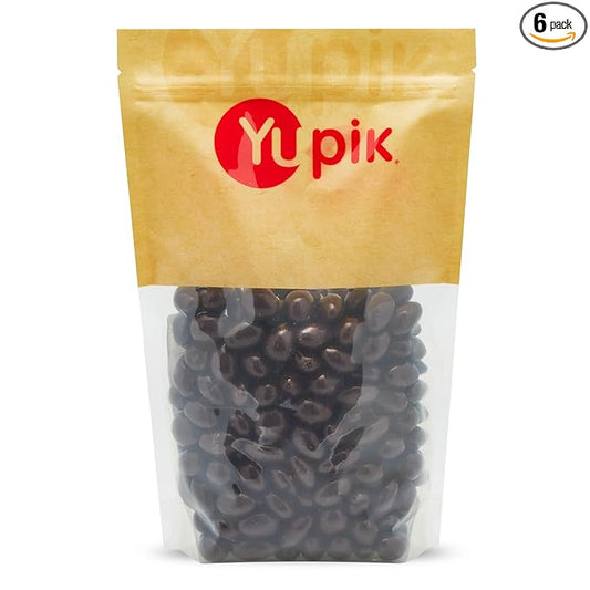 Yupik 60% Dark Chocolate Covered Almonds, 2.2 lb (35.2 oz), Pack of 6, Kosher, Whole Nuts, Almonds Dipped in Chocolate, Crunchy & Smooth, Dark Chocolate Candy, Classic Sweet Snacks
