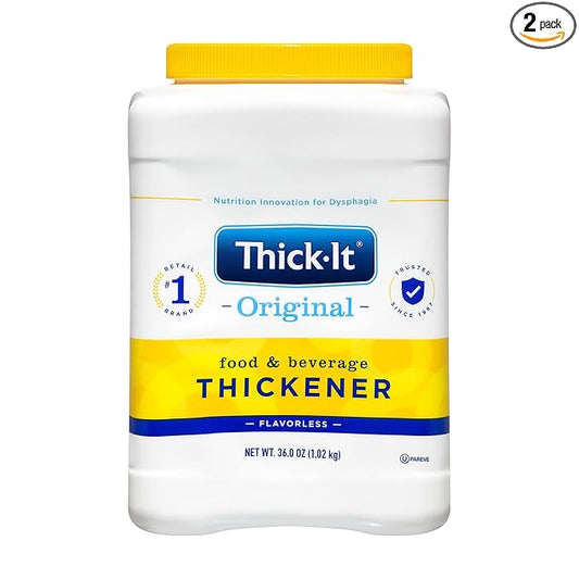 Thick-It Original Food & Beverage Thickener, Flavorless Powder for Dysphagia (IDDSI), Digestible Swallowing Aid, Easy-to-Mix & Instant Dissolve, Used in Hot & Cold Food, 36 oz Canister (2 Pack)