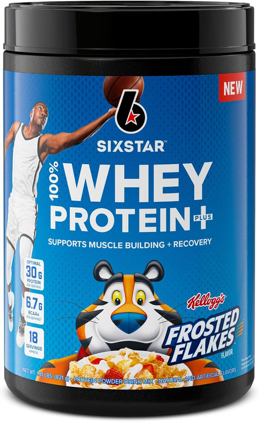 Six Star Whey Protein Powder Plus | Muscle Building & Recovery Plus Immune Support | Muscle Builder for Men & Women | Kellogg’s Frosted Flakes...