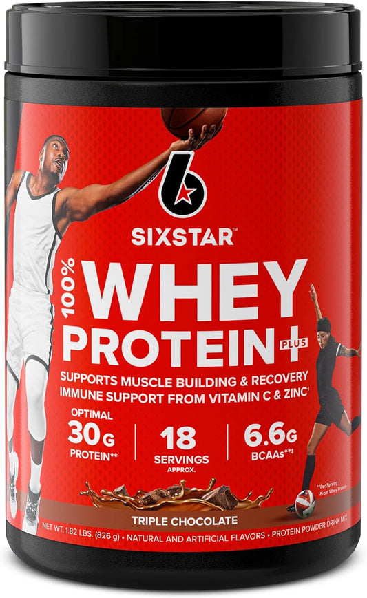 Whey Protein Powder | Six Star Whey Protein Plus | Whey Protein Isolate & Peptides | Lean Protein Powder for Muscle Gain | Muscle Builder for Men &...