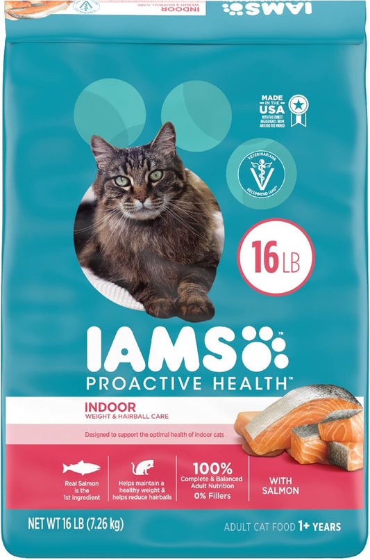 IAMS Proactive Health Indoor Weight & Hairball Care Adult Dry Cat Food with Chicken & Turkey, 7 lb. Bag