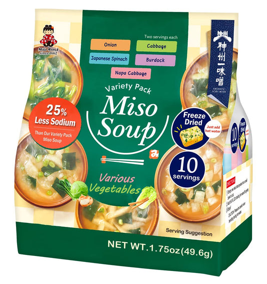 Miko Brand Freeze Dried Various Vegetables Miso Soup 10 Servings 25% Less Sodium