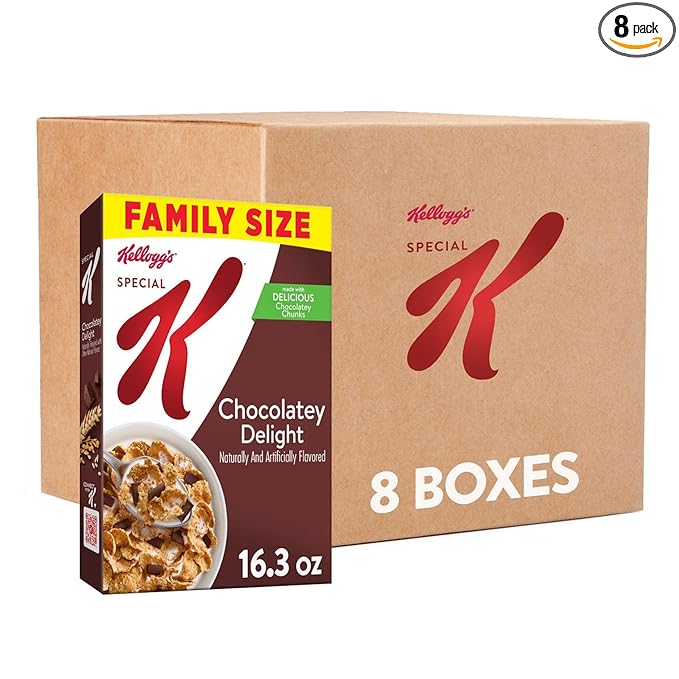 Kellogg's Special K Chocolatey Delight Breakfast Cereal, Good Source of Fiber, Family Size, 16.3 oz