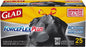 Glad Trash Bags, Large Drawstring Garbage Bags‚ ForceFlexPlus 30 Gallon Black Trash Bag - 25 Count Each (Pack of 6)