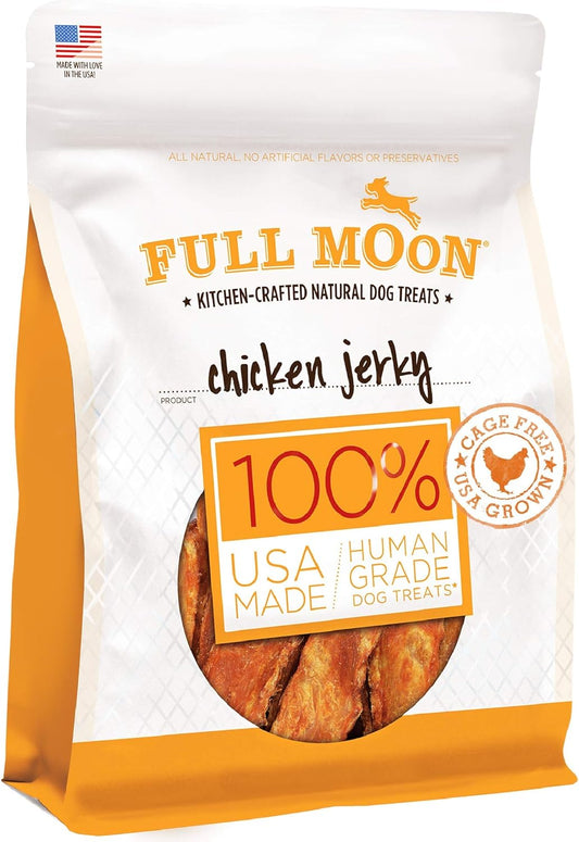 Full Moon Chicken Jerky Healthy All Natural Dog Treats Human Grade Made in USA Grain Free 24 oz 
