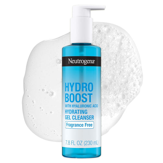 Neutrogena Hydro Boost Fragrance Free Hydrating Gel Facial Cleanser with Hyaluronic Acid, Daily Foaming Face Wash & Makeup Remover, Gentle Face Wash,...