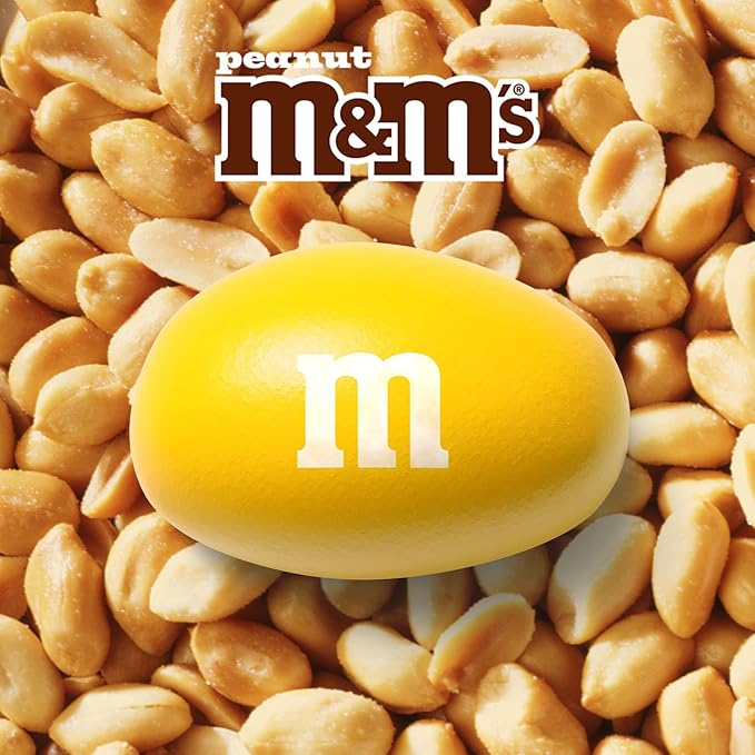 M&M'S Peanut Chocolate Candy, Full Size 1.74 oz Bag, Pack of 48 Bulk Candy Chocolate