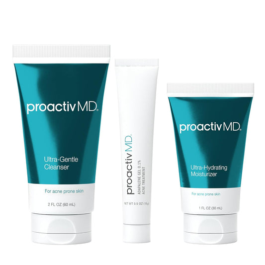ProactivMD Adapalene Gel Acne Kit - with Adapalene Gel Acne Treatment, Green Tea Face Cleanser, and Moisturizer with Hyaluronic Acid- 30 Day Kit
