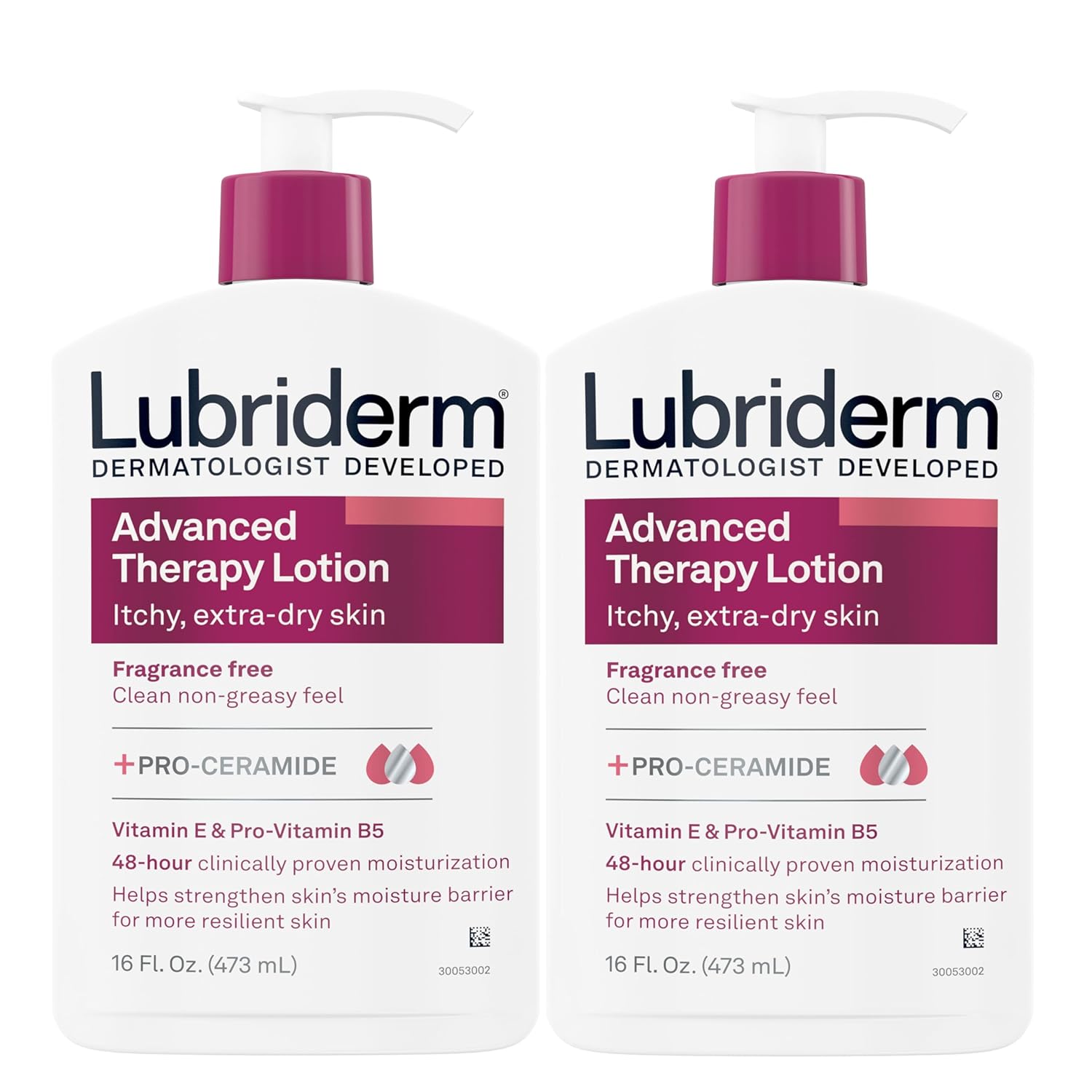Lubriderm Advanced Therapy Fragrance Free Moisturizing Hand & Body Lotion + Pro-Ceramide with Vitamins E & Pro-Vitamin B5, Intense Hydration for...