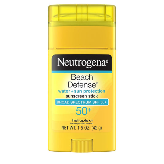 Neutrogena Beach Defense Water-Resistant SPF 50+ Sunscreen Stick, Broad Spectrum UVA/UVB Protection, PABA- & Oxybenzone-Free Face & Body Sunscreen...