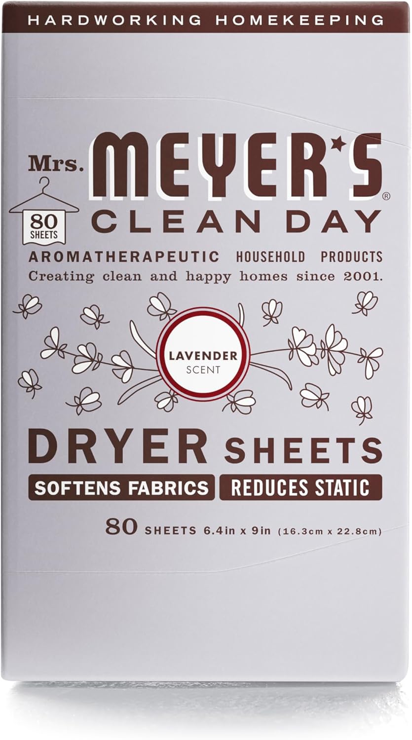Mrs. Meyer's Clean Day Dryer Sheets, Lavender, 80 ct