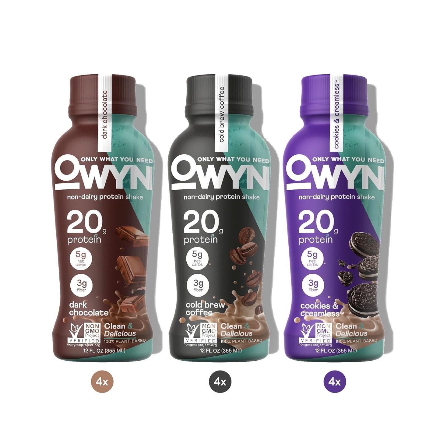 Owyn Plant Based Protein Shake, 20g Vegan Protein from Organic Pumpkin Seed, Flax, Pea Blend, Prebiotic Supplement, Superfood Greens, All-in-one Nutrition,...