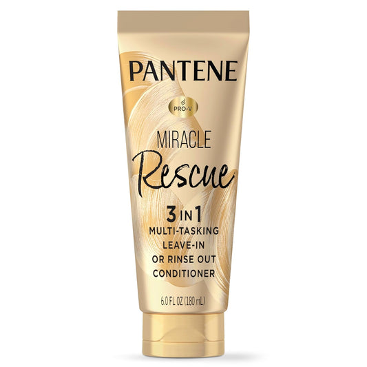 Pantene Miracle Rescue 3 in 1 Leave In Conditioner, Rinse off Conditioner, Heat Protectant for Hair, Detangler, Anti Frizz, Moisturizing, For All Hair Types...