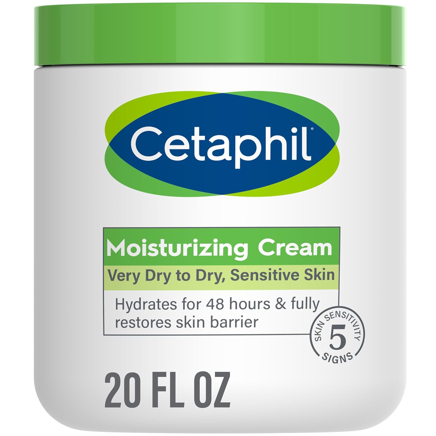 Cetaphil Face & Body Moisturizer, Hydrating Moisturizing Cream for Dry to Very Dry, Sensitive Skin, NEW 20 oz, Fragrance Free, Non-Comedogenic,...