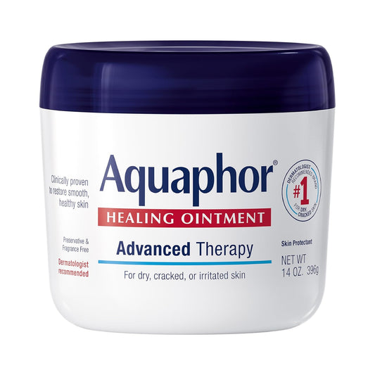 Aquaphor Healing Ointment Advanced Therapy Skin Protectant, Body Moisturizer for Dry Skin, Minor Cuts and Burns, Dry Cuticles, Cracked Heels, Hands and Lips...