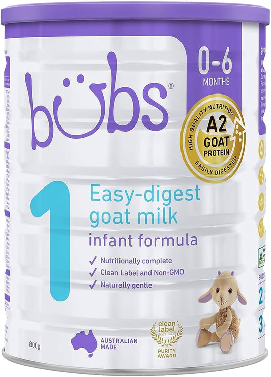 Bubs Goat Milk Infant Formula Stage 1, Infants 0-6 months, Made with Fresh Goat Milk, 28.2 oz