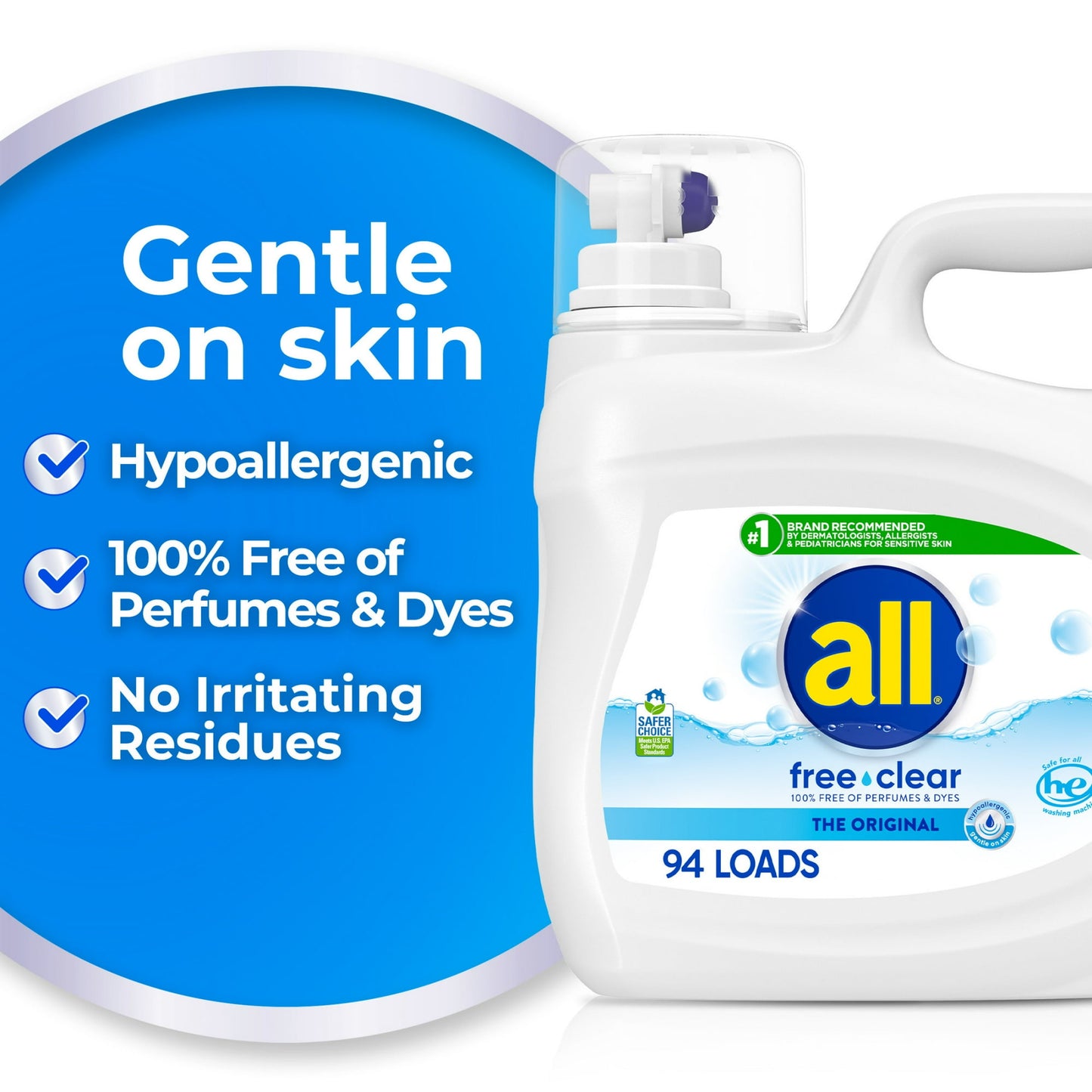 all Free Clear Liquid Laundry Detergent, 118 oz, 94 Loads