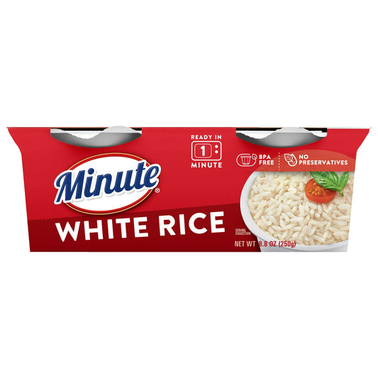 (8 pack) Minute White Rice, Microwaveable Rice Cups, Gluten Free, 8.8 oz, 2 Count