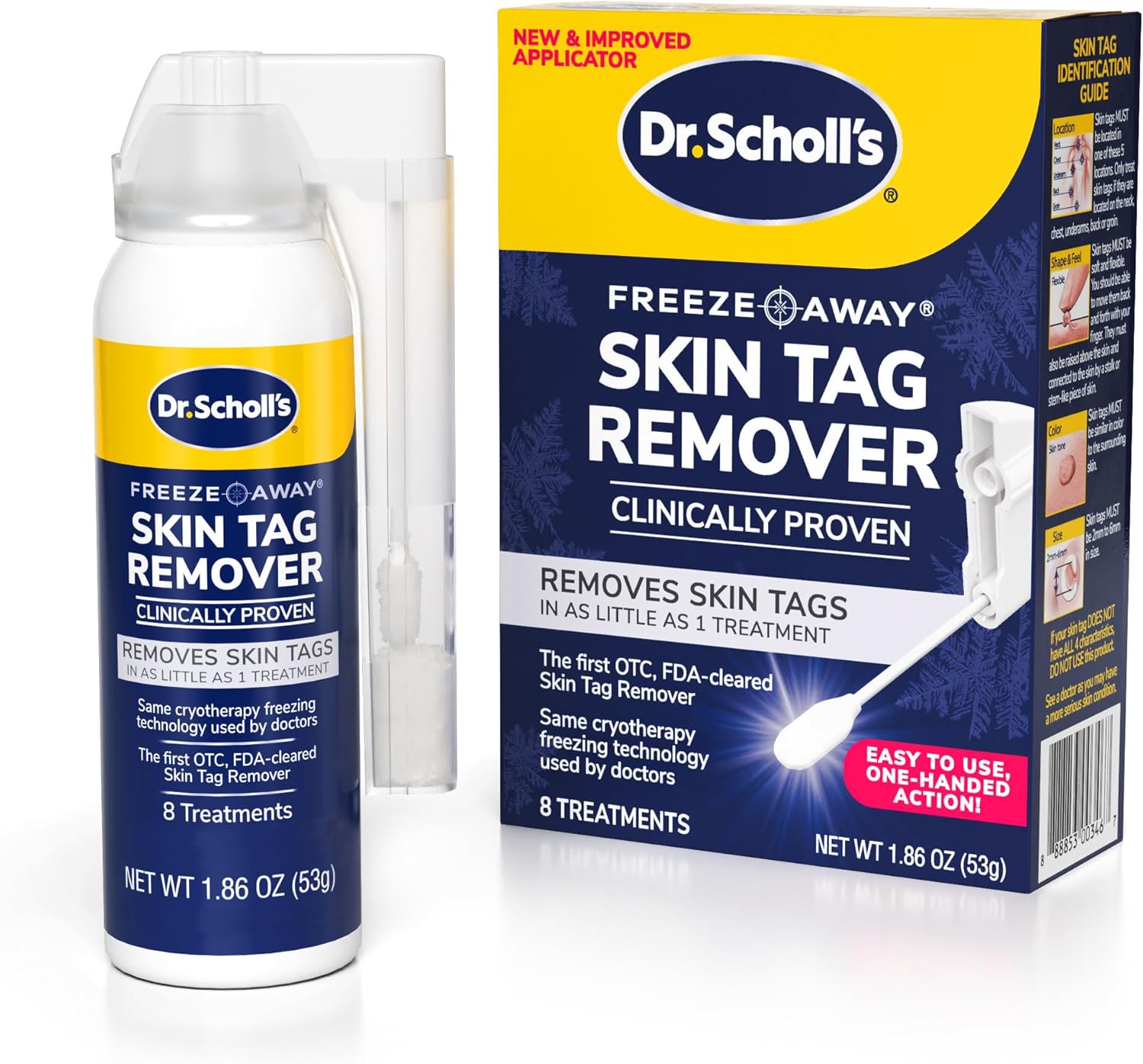 Dr. Scholl's Freeze Away Skin TAG Remover, 8 Ct // Removes Skin Tags in As Little As 1 Treatment, FDA-Cleared, Clinically Proven, 8 Treatments