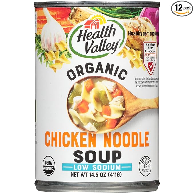 Health Valley Organic Soup, No Salt Added, Chicken Noodle, 14.5 Ounce (Pack of 12)