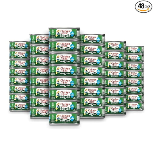 Chicken of the Sea Wild Caught Chunk Light Tuna, 5 Ounce Cans, 48-Count Ð High Protein 100% Classic Chunk Tuna in Water Ð Delicious, Easy, Nutritious Ready to Eat Meals