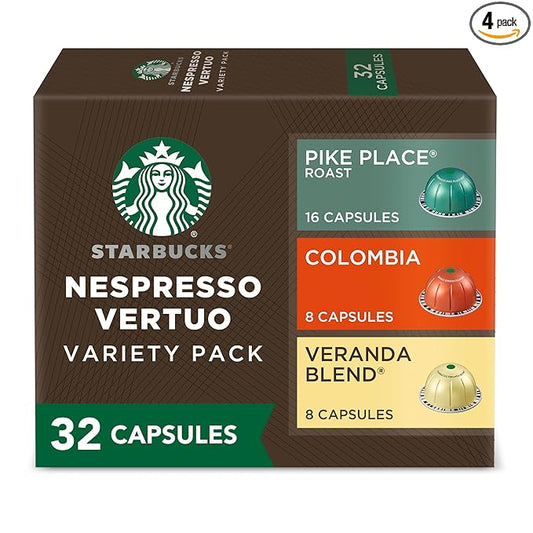 Starbucks by Nespresso Vertuo, Blonde & Medium Roast Variety Pack Coffee, 32-count Coffee Pods, Brews 7.8 oz.