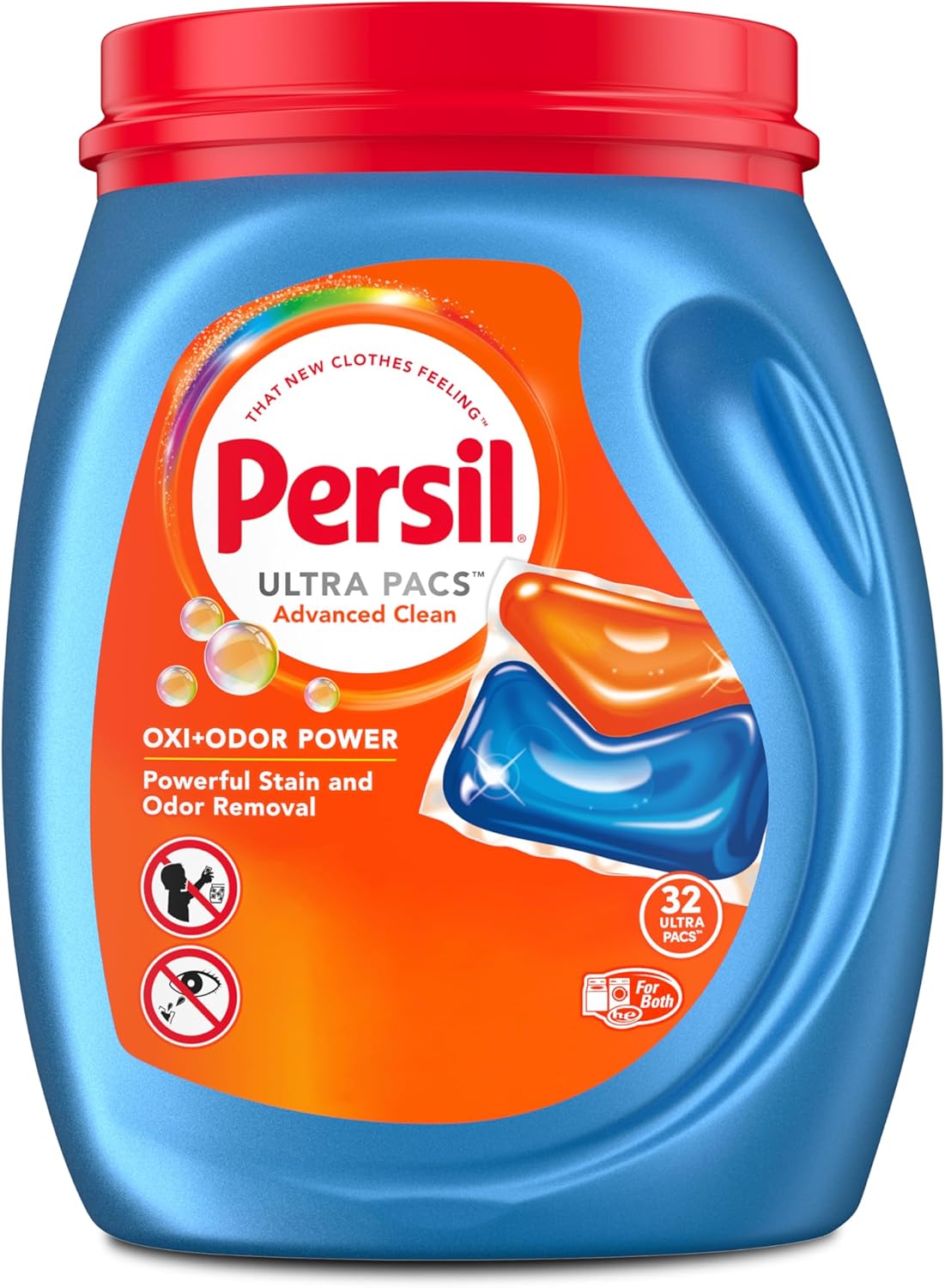 Persil Ultra Pacs Advanced Clean Oxi+Odor Power Laundry Detergent, 32 count