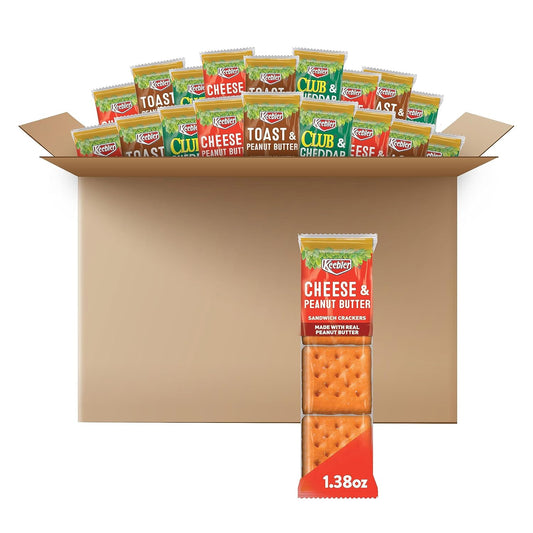 Keebler Sandwich Crackers, Single Serve Snack Crackers, Lunch Snacks, Variety Pack (45 Packs)