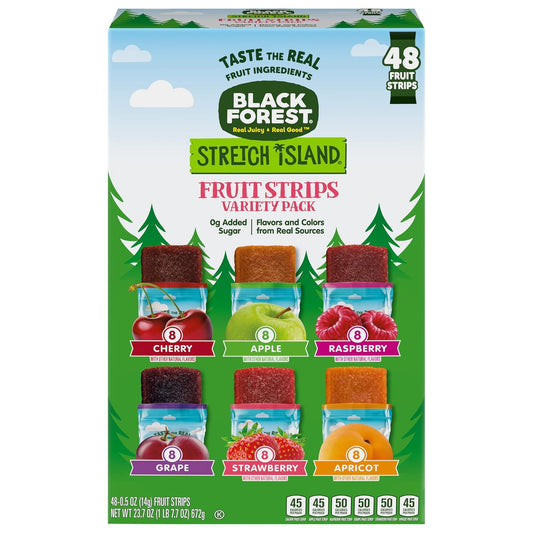 Stretch Island Black Forest Fruit Strips, Variety Pack, Cherry, Apple, Raspberry, Grape, Strawberry, Apricot, 0.5ounce Strips (Pack of 48)