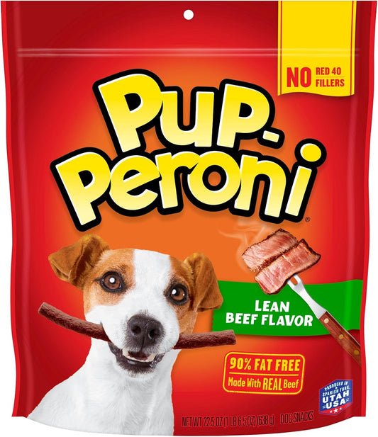 Pup-Peroni Dog Treats, Lean Beef Flavor, 22.5 Ounce, Made with Real Beef, 90% Fat Free, No Red 40 or Fillers