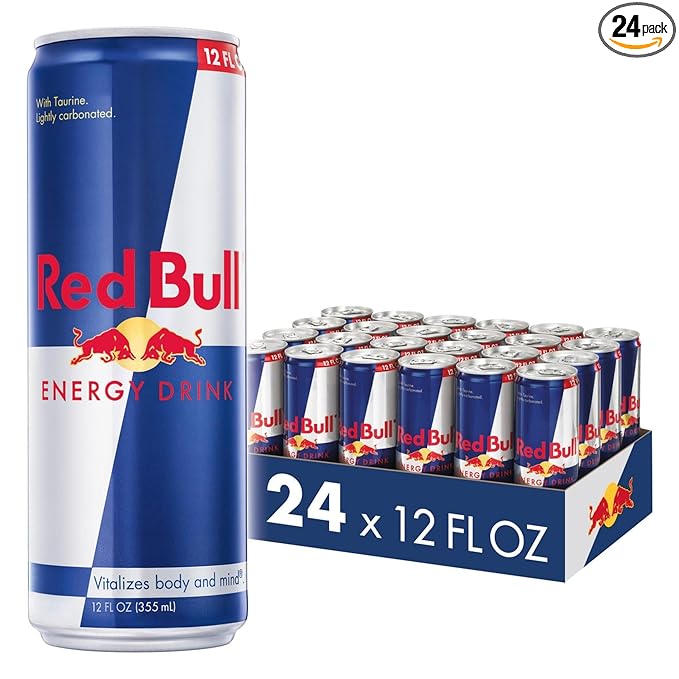 Red Bull Energy Drink with 114mg Caffeine plus Taurine & B Vitamins, 12 Fl Oz, Pack of 24 Cans
