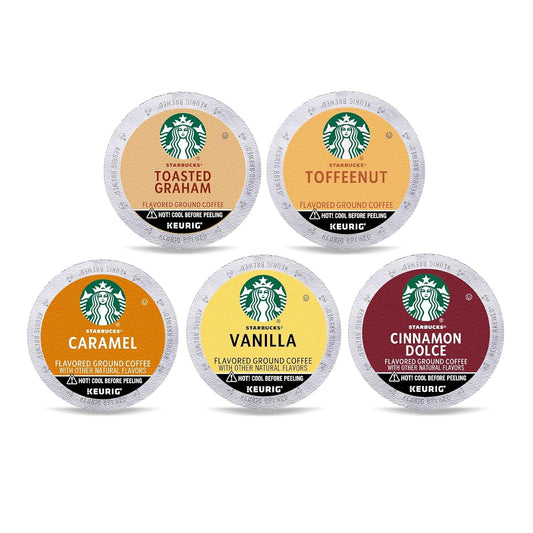 Starbucks K-Cup Coffee Pods—Flavored Coffee—Variety Pack for Keurig Brewers—Naturally Flavored—100% Arabica—1 box (40 pods total)