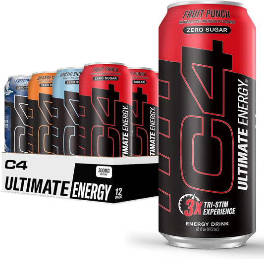 C4 Ultimate Sugar Free Energy Drink 16oz (Pack of 12)