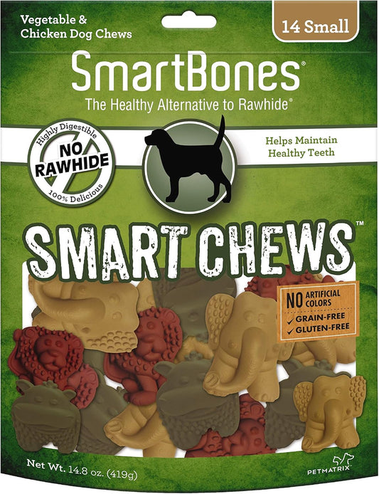 SmartBones Smart Chews, Rawhide Free Dog Chews, Treats for Dogs Made with Real Chicken and Vegetables, 14 Count Small