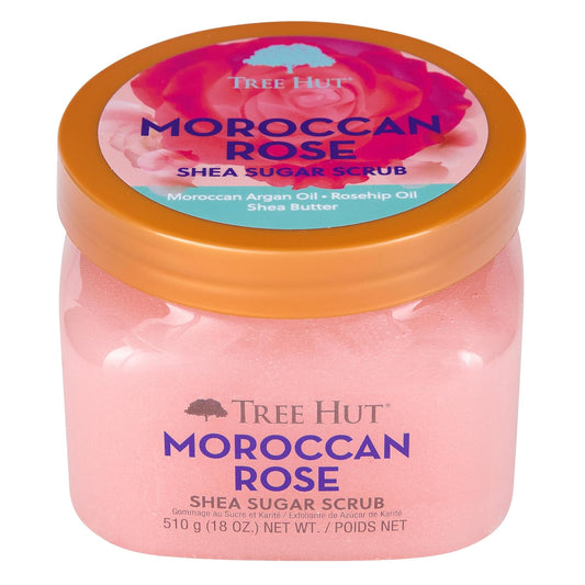 Tree Hut Shea Sugar Scrub Moroccan Rose, 18oz, Ultra Hydrating and Exfoliating Scrub for Nourishing Essential Body Care (Pack of 3)