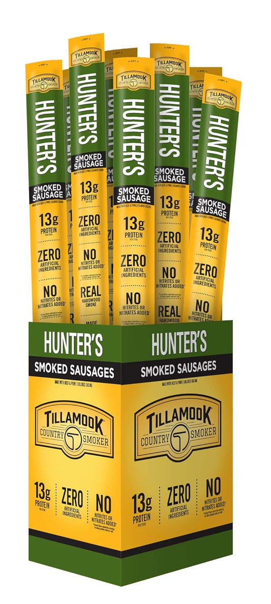Tillamook Country Smoker Real Hardwood Smoked Sausages, Hunter's Sausage, 1.44 Ounce, 24 Count