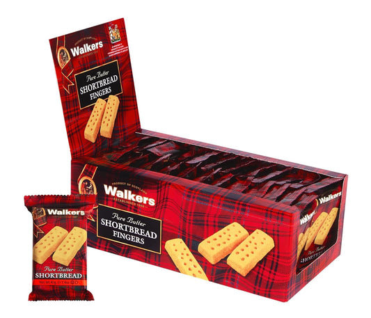 Walker’s All-Butter Shortbread Fingers - 2-Count Snack Packs (Pack of 24) - Authentic Shortbread Cookies from Scotland
