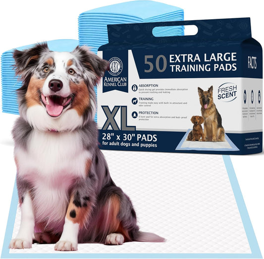 Ultra Absorbent Odor Control Training Pads for Dogs Leak-Proof Quick Dry Gel – Extra Large 30 x 28 Pee Pads - Fresh Scented - 50 Count, Pack of 1