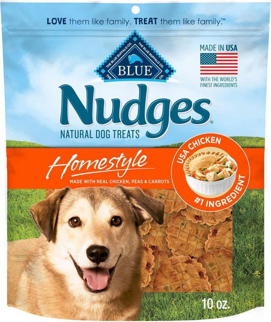 lue Buffalo Nudges Homestyle Natural Dog Treats Made with Real Chicken, Made in the USA, Chicken, 10-oz. Bag