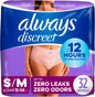 Always Discreet Adult Incontinence & Postpartum Incontinence Underwear for Women, Small/Medium, Maximum Protection, 32 Count (Packaging may vary)